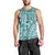 Samoa Tapa Men Tank Top Siapo Mix Tatau Patterns - Teal - Wonder Print Shop