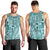 Samoa Tapa Men Tank Top Siapo Mix Tatau Patterns - Teal - Wonder Print Shop