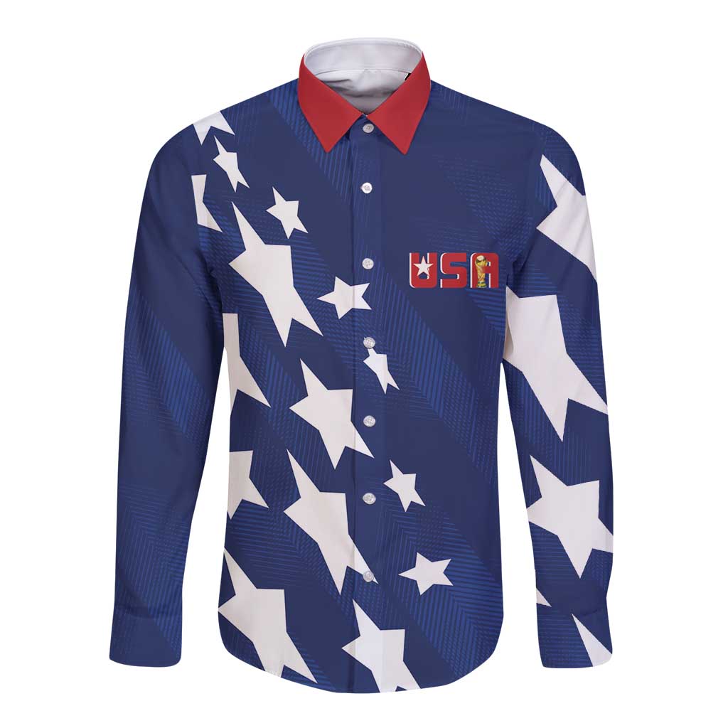USA Soccer Custom Vintage 1994 Inspired Long Sleeve Button Shirt - Wonder Print Shop