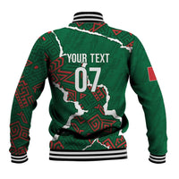 Morocco Football Custom Baseball Jacket Grunge Motifs