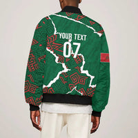 Morocco Football Custom Bomber Jacket Grunge Motifs