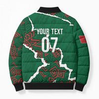 Morocco Football Custom Bomber Puffer Jacket Grunge Motifs