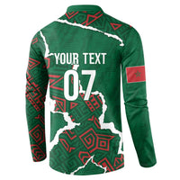 Morocco Football Custom Button Sweatshirt Grunge Motifs
