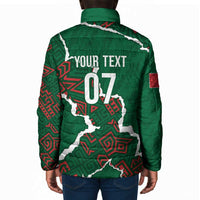 Morocco Football Custom Padded Jacket Grunge Motifs