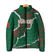 Morocco Football Custom Padded Jacket Grunge Motifs