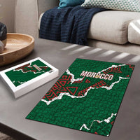 Morocco Football Puzzle Grunge Motifs