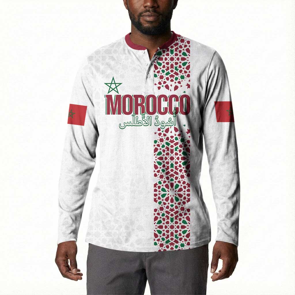 Morocco Atlas Lions Personalized Button Sweatshirt Arabesque Inspired Pattern