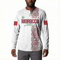 Morocco Atlas Lions Personalized Button Sweatshirt Arabesque Inspired Pattern