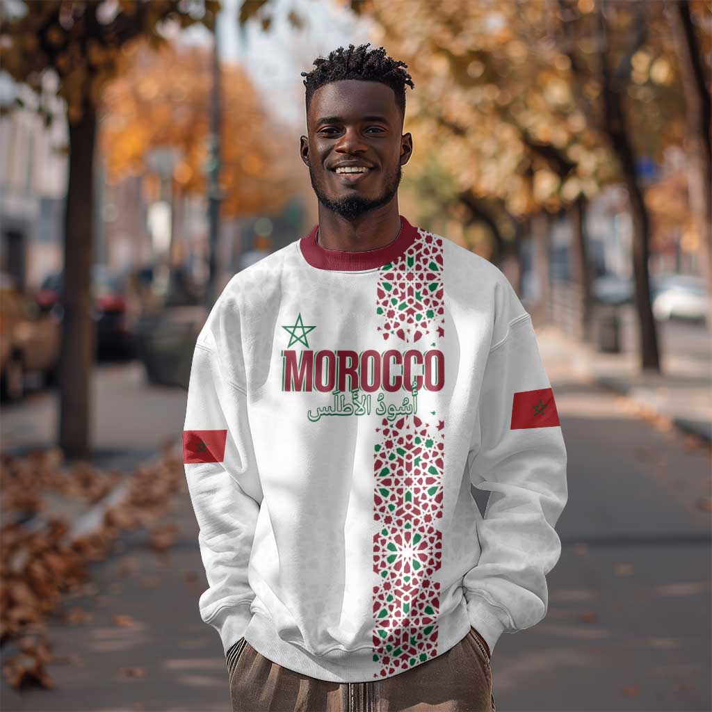 Morocco Atlas Lions Personalized Sweatshirt Arabesque Inspired Pattern