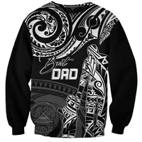 Black sweatshirt with Polynesian tribal print and 'Best Dad' text on front
