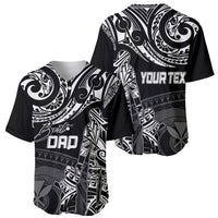 Black baseball jersey view with 'Best Dad' front and 'YOURTEX' back graphics