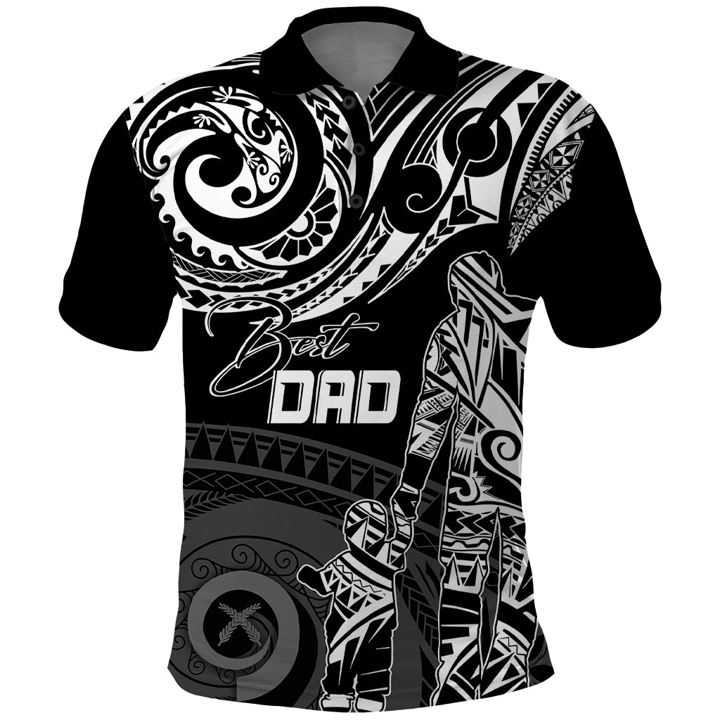 Custom Fathers Day Vanuatu Polo Shirt Polynesian Dad and Kid - Wonder Print Shop