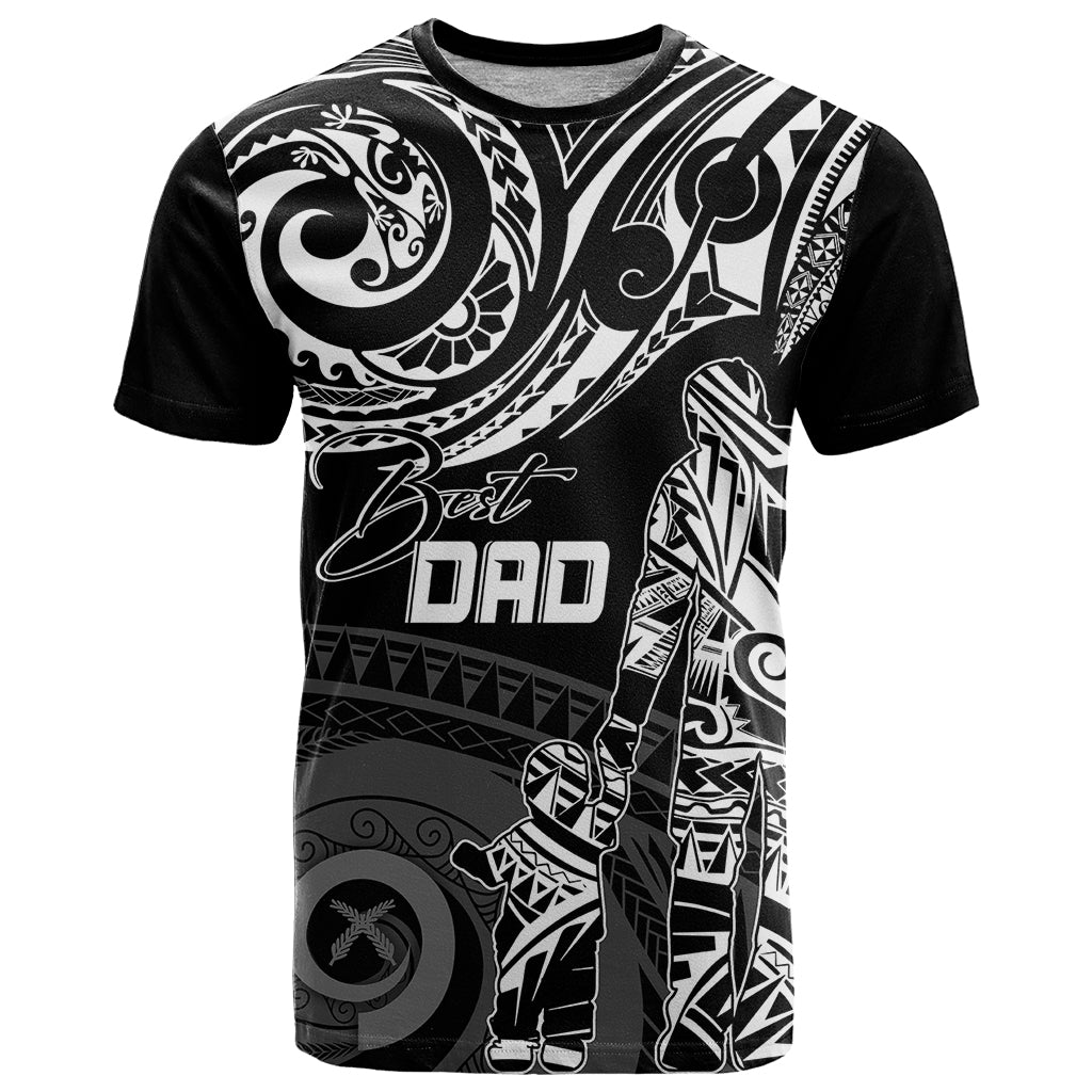 Personalised Father's Day Vanuatu T Shirt Polynesian Dad & Kid - Wonder Print Shop