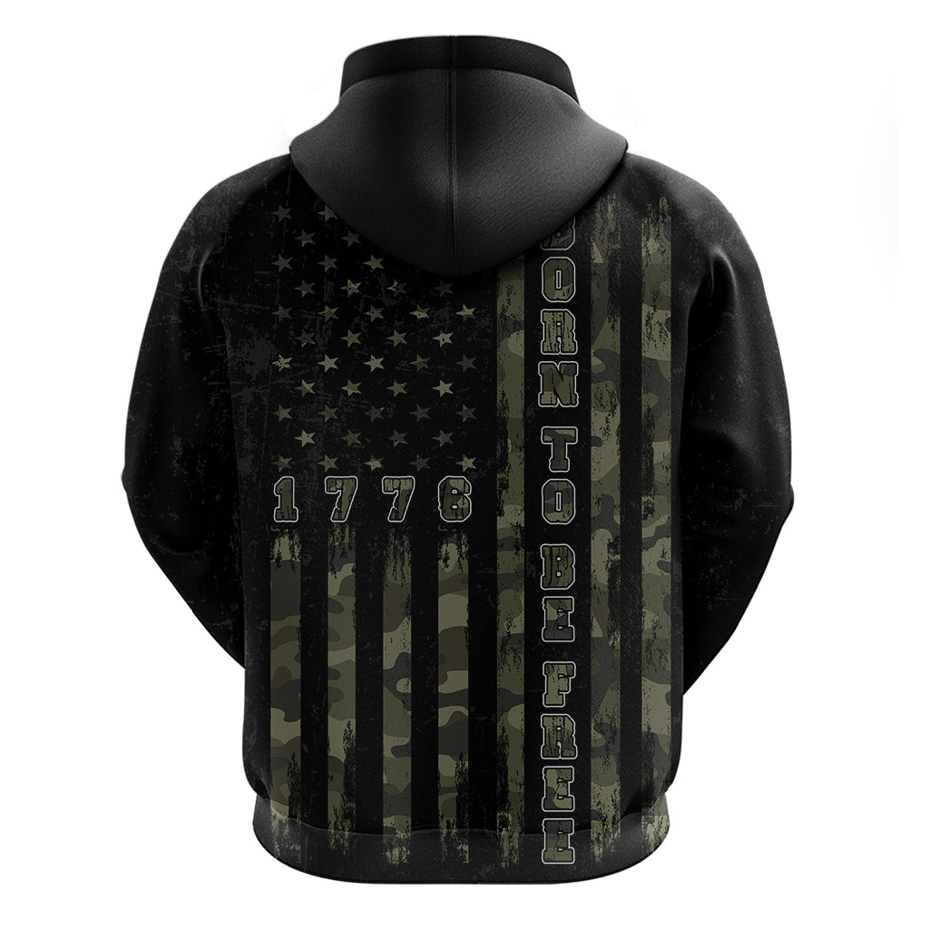 USA Bald Eagle Freedom Tour 1776 Born To Be Free Hoodie Camouflage Style - Wonder Print Shop