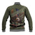 USA Bald Eagle Freedom Tour 1776 Born To Be Free Baseball Jacket Olive Grunge Style LT7 - Wonder Print Shop