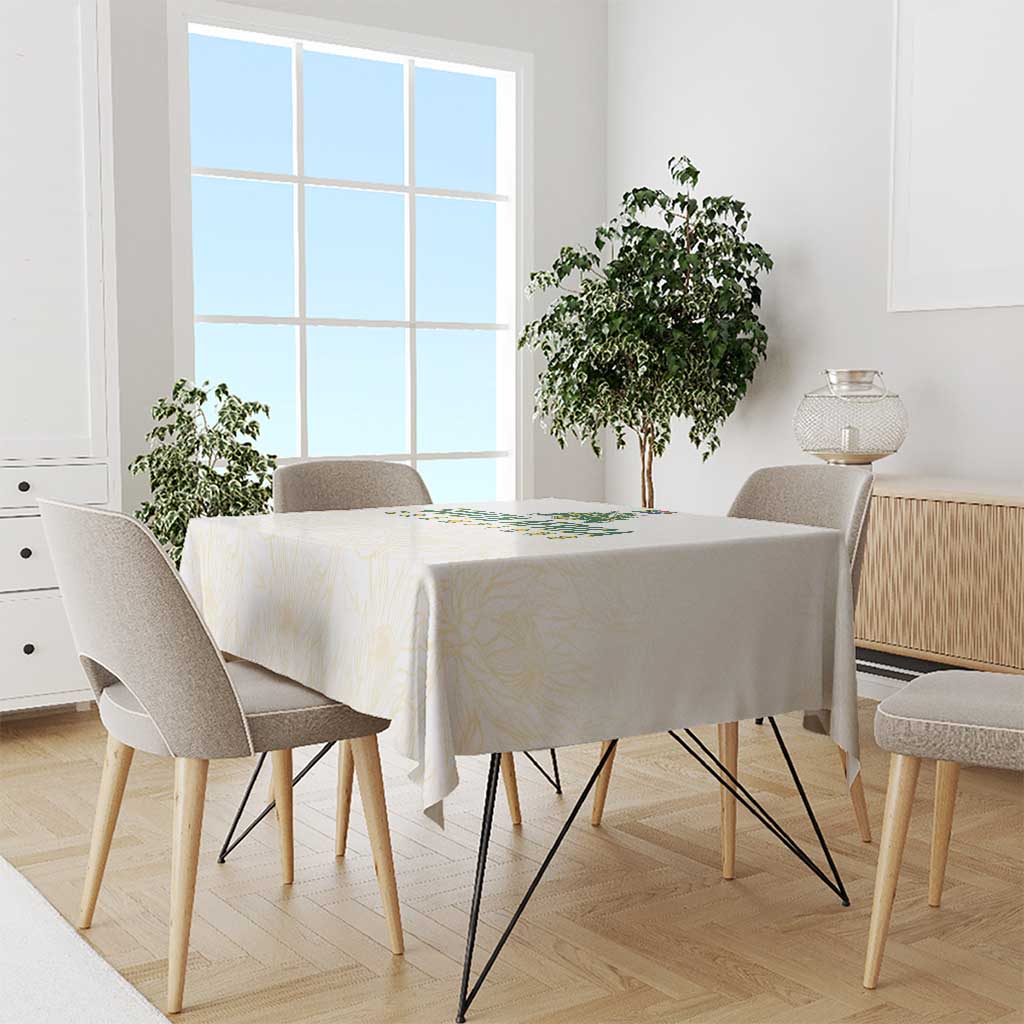 South Africa Cricket Champion Tablecloth Gold Proteas - All White - Wonder Print Shop
