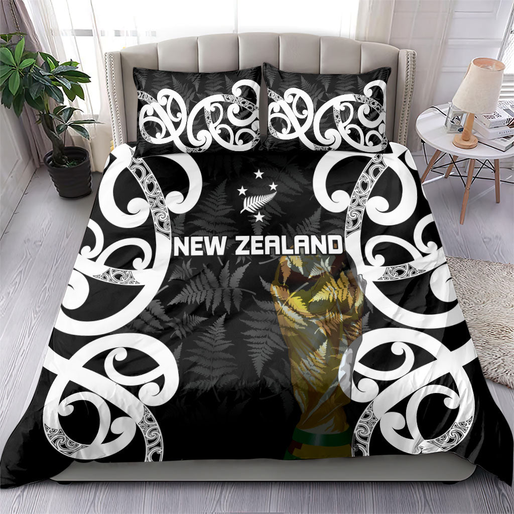 New Zealand WC2026 Black Bedding Set Silver Fern