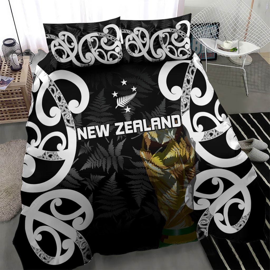 New Zealand WC2026 Black Bedding Set Silver Fern