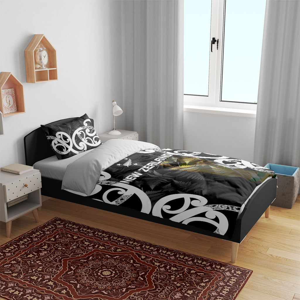 New Zealand WC2026 Black Bedding Set Silver Fern