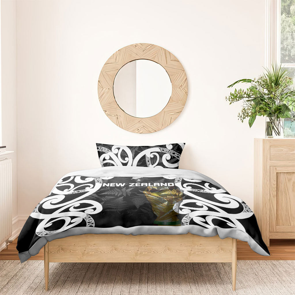 New Zealand WC2026 Black Bedding Set Silver Fern