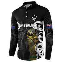 New Zealand WC2026 Custom Black Button Sweatshirt Silver Fern
