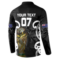 New Zealand WC2026 Custom Black Button Sweatshirt Silver Fern