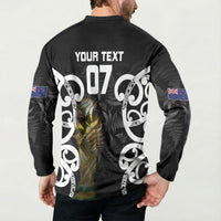 New Zealand WC2026 Custom Black Button Sweatshirt Silver Fern