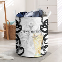 New Zealand WC2026 White Laundry Basket Silver Fern