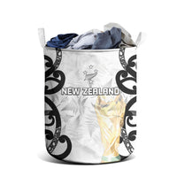 New Zealand WC2026 White Laundry Basket Silver Fern