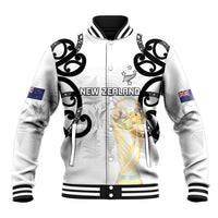 New Zealand WC2026 Custom White Baseball Jacket Silver Fern