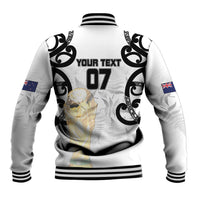 New Zealand WC2026 Custom White Baseball Jacket Silver Fern