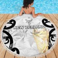 New Zealand WC2026 White Beach Blanket Silver Fern