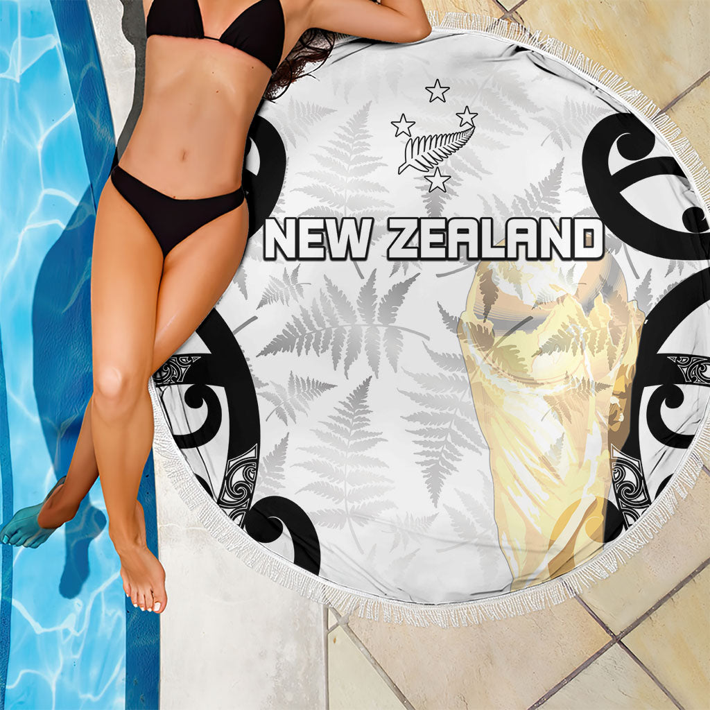 New Zealand WC2026 White Beach Blanket Silver Fern