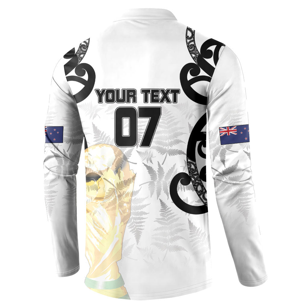 New Zealand WC2026 Custom White Button Sweatshirt Silver Fern