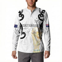 New Zealand WC2026 Custom White Button Sweatshirt Silver Fern