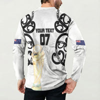 New Zealand WC2026 Custom White Button Sweatshirt Silver Fern