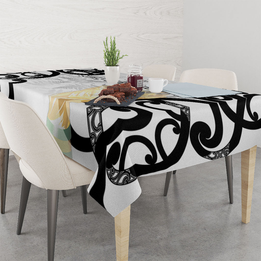 New Zealand WC2026 White Tablecloth Silver Fern