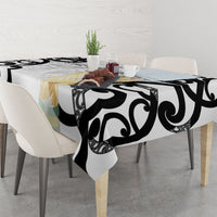 New Zealand WC2026 White Tablecloth Silver Fern