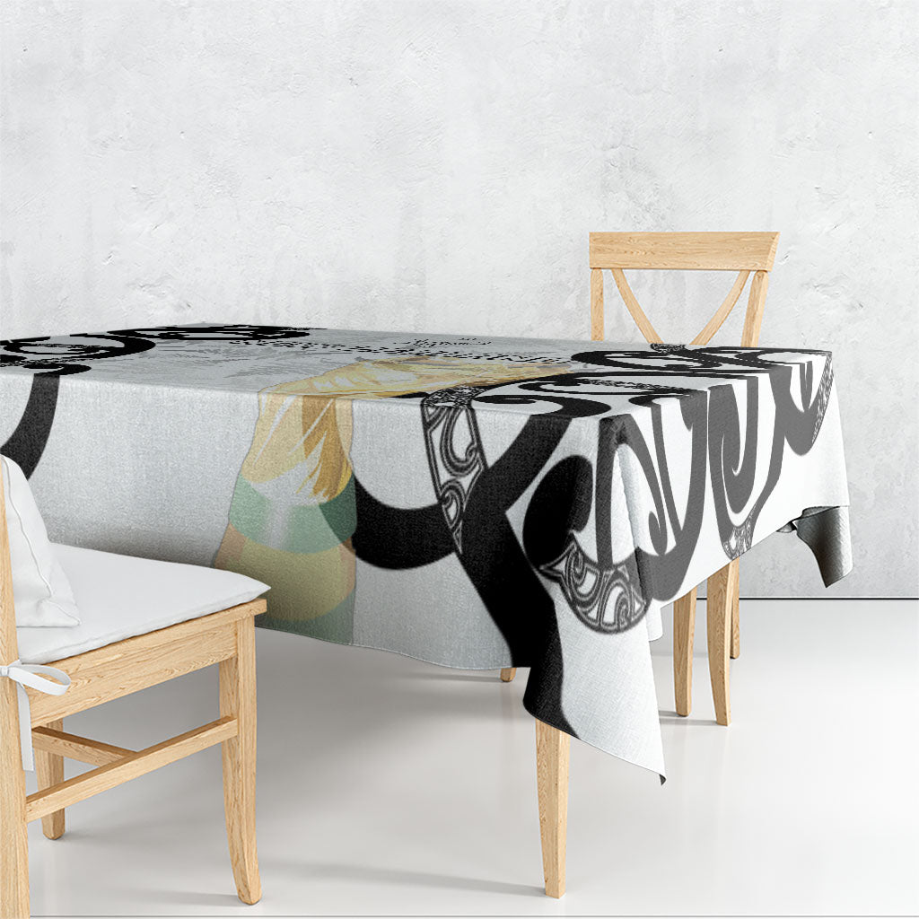 New Zealand WC2026 White Tablecloth Silver Fern