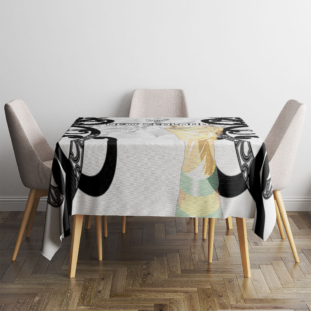 New Zealand WC2026 White Tablecloth Silver Fern