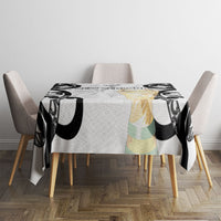 New Zealand WC2026 White Tablecloth Silver Fern