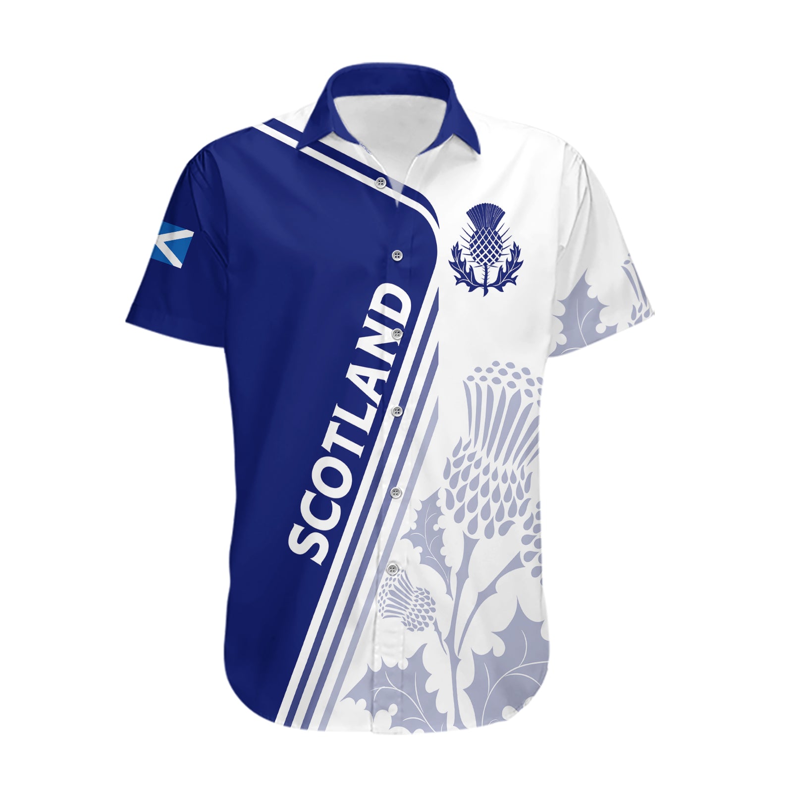 Personalised Scotland Rugby Hawaiian Shirt 2023 World Cup The Thistle - Wonder Print Shop