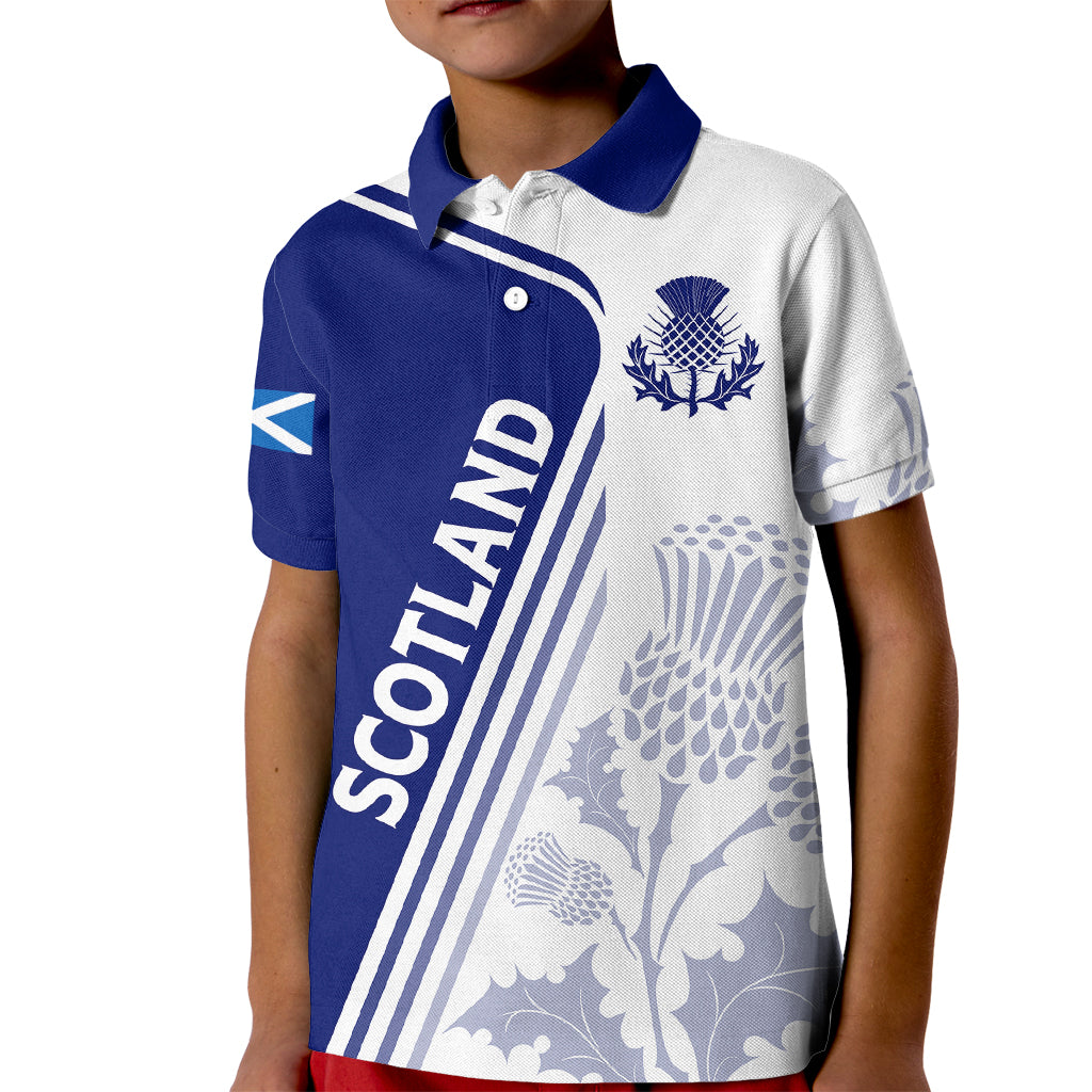 Personalised Scotland Rugby Kid Polo Shirt 2023 World Cup The Thistle - Wonder Print Shop