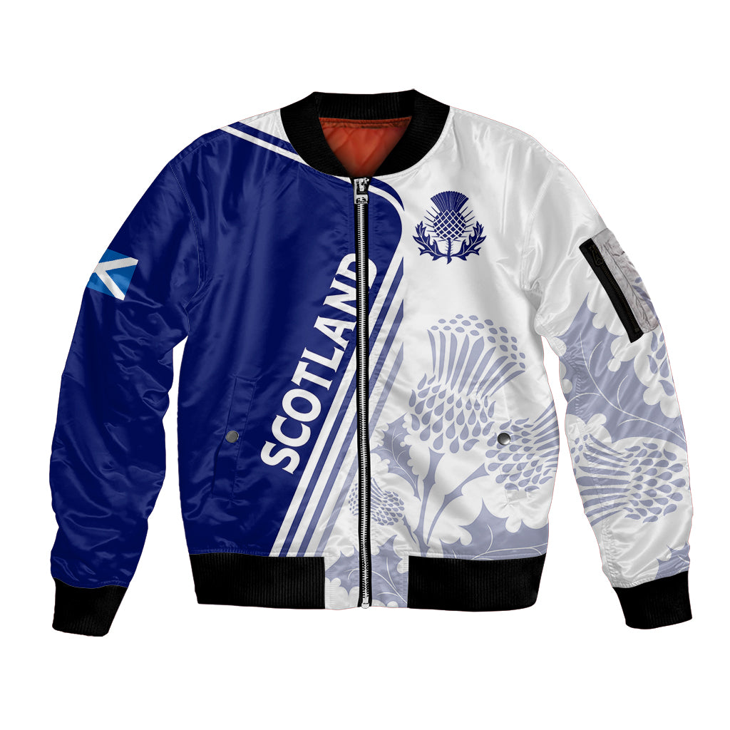 personalised-scotland-rugby-sleeve-zip-bomber-jacket-2023-world-cup-the-thistle