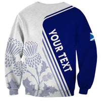 Scotland rugby sweatshirt with back print and blue side panel, long sleeves, crew neck