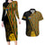 Personalised South African Heritage Day Couples Matching Long Sleeve Bodycon Dress and Hawaiian Shirt Kente Ethnic Patterns Mix Protea LT7 - Wonder Print Shop