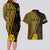 Personalised South African Heritage Day Couples Matching Long Sleeve Bodycon Dress and Hawaiian Shirt Kente Ethnic Patterns Mix Protea LT7 - Wonder Print Shop