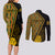 Personalised South African Heritage Day Couples Matching Long Sleeve Bodycon Dress and Long Sleeve Button Shirts Kente Ethnic Patterns Mix Protea LT7 - Wonder Print Shop