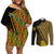 Personalised South African Heritage Day Couples Matching Off Shoulder Short Dress and Long Sleeve Button Shirts Kente Ethnic Patterns Mix Protea LT7 - Wonder Print Shop