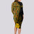 Personalised South African Heritage Day Long Sleeve Bodycon Dress Kente Ethnic Patterns Mix Protea - Wonder Print Shop